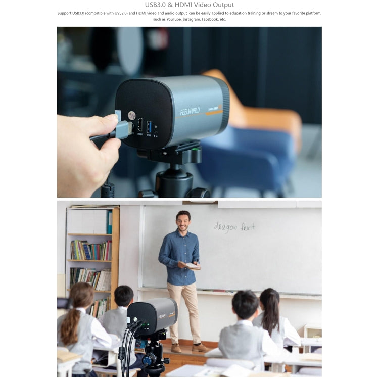 FEELWORLD HV10X Professional Streaming Camera Full HD 1080P 60fps USB 3.0 HDMI(US Plug) - free shipping - PMc TechLife - Order now!
