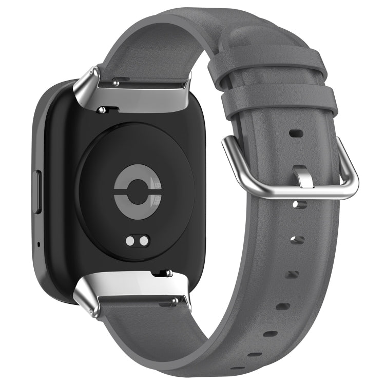 For Redmi Watch 3 Lite / Watch 3 Active Leather Replacement Watch Band(Grey) - Watch Bands by PMc TechLife | Online Shopping South Africa | PMc TechLife | Buy Now Pay Later Mobicred