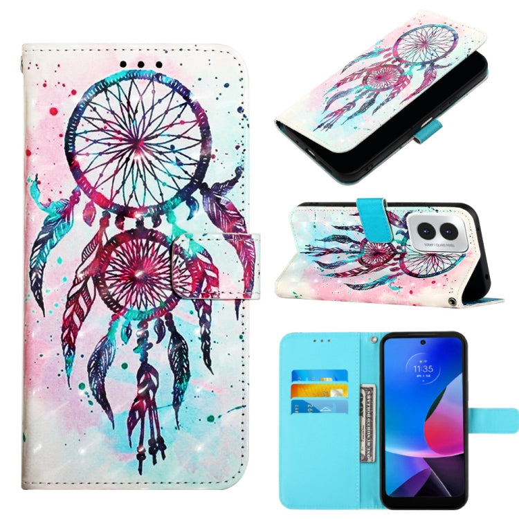 For Motorola Moto G Play 4G 2024 3D Painting Horizontal Flip Leather Phone Case(Color Drop Wind Chimes) - Motorola Cases by PMC Jewellery | Online Shopping South Africa | PMC Jewellery | Buy Now Pay Later Mobicred
