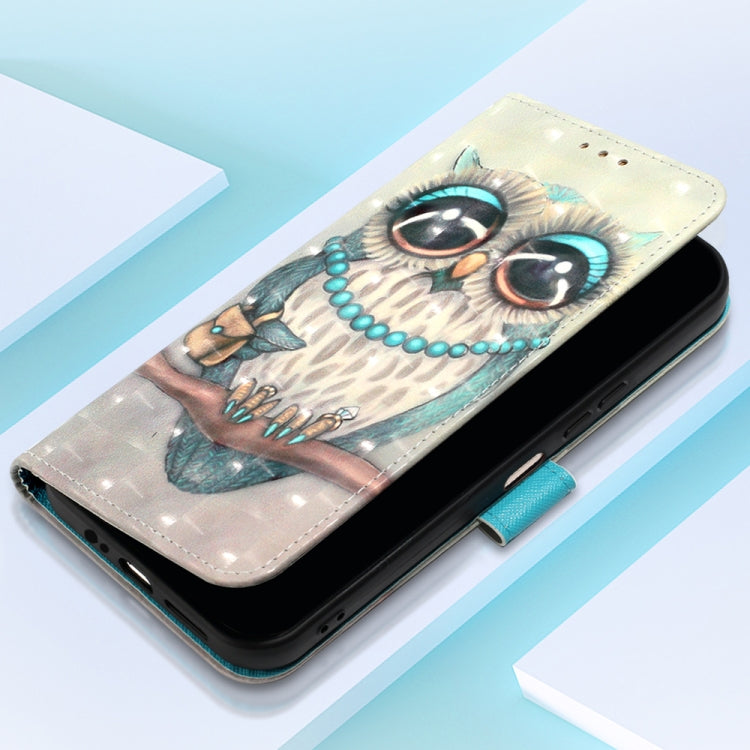 For Motorola Moto G Power 5G 2024 3D Painting Horizontal Flip Leather Phone Case(Grey Owl) - Motorola Cases by PMC Jewellery | Online Shopping South Africa | PMC Jewellery | Buy Now Pay Later Mobicred