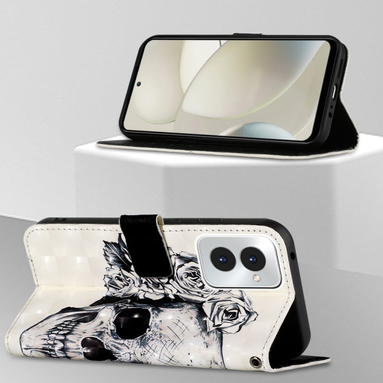 For Motorola Moto G Power 5G 2024 3D Painting Horizontal Flip Leather Phone Case(Skull) - Motorola Cases by PMC Jewellery | Online Shopping South Africa | PMC Jewellery | Buy Now Pay Later Mobicred
