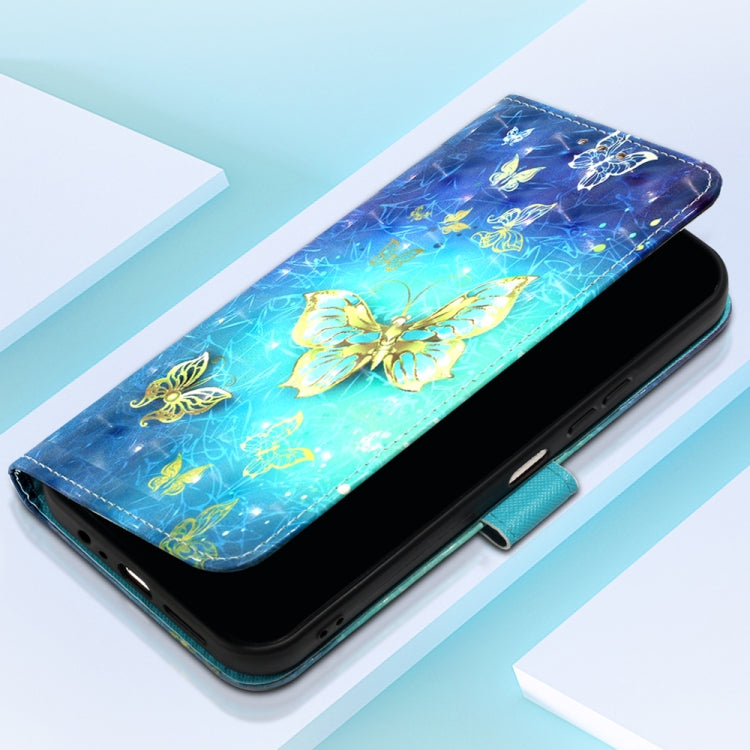For Motorola Moto G Play 5G 2024 3D Painting Horizontal Flip Leather Phone Case(Golden Butterfly) - Motorola Cases by PMC Jewellery | Online Shopping South Africa | PMC Jewellery | Buy Now Pay Later Mobicred