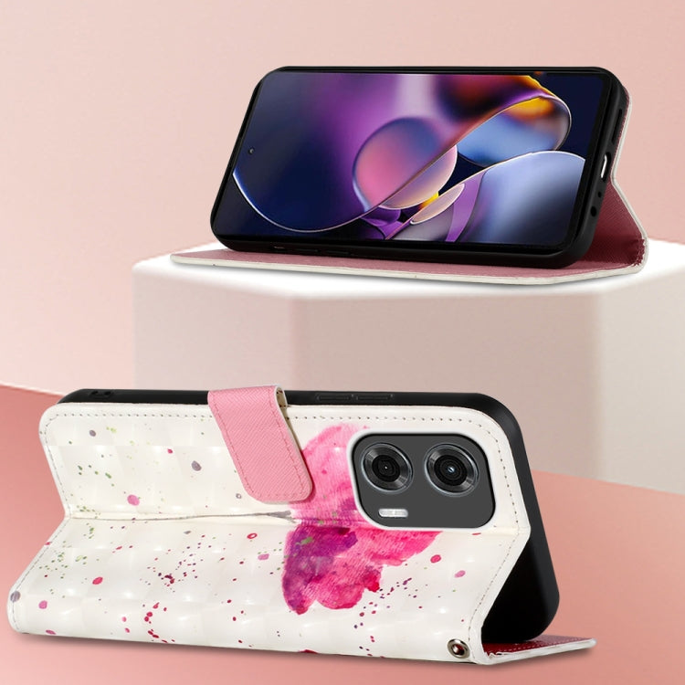 For Motorola Moto G Stylus 5G 2024 3D Painting Horizontal Flip Leather Phone Case(Flower) - Motorola Cases by PMC Jewellery | Online Shopping South Africa | PMC Jewellery | Buy Now Pay Later Mobicred