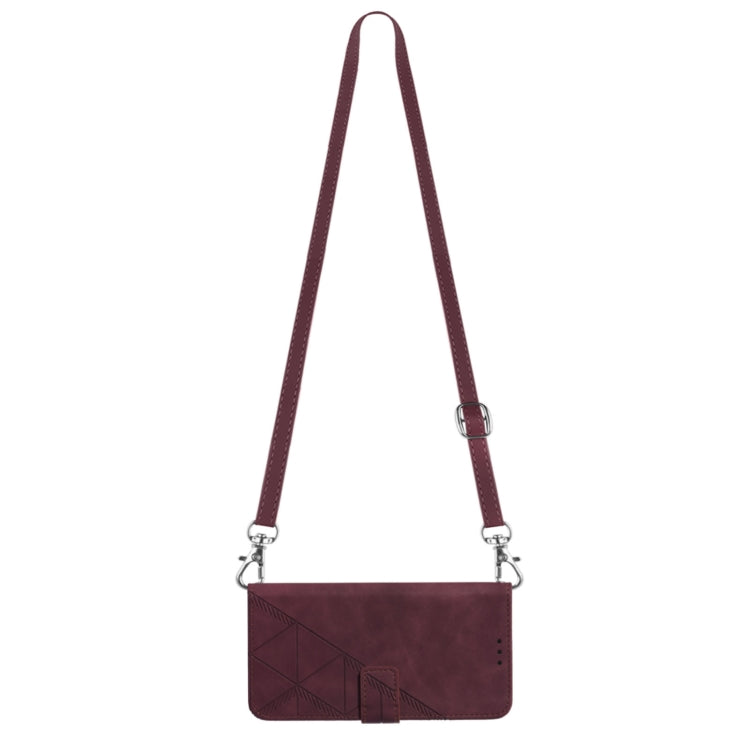 For Motorola Moto G Play 5G 2024 Crossbody 3D Embossed Flip Leather Phone Case(Wine Red) - Motorola Cases by PMC Jewellery | Online Shopping South Africa | PMC Jewellery | Buy Now Pay Later Mobicred