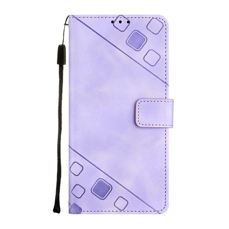 For Motorola Moto G Play 4G 2024 Skin Feel Embossed Leather Phone Case(Light Purple) - Motorola Cases by PMC Jewellery | Online Shopping South Africa | PMC Jewellery | Buy Now Pay Later Mobicred