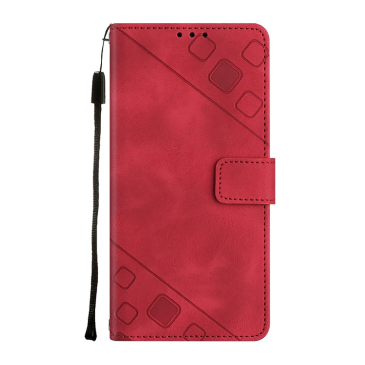 For Motorola Moto G Play 4G 2024 Skin Feel Embossed Leather Phone Case(Red) - Motorola Cases by PMC Jewellery | Online Shopping South Africa | PMC Jewellery | Buy Now Pay Later Mobicred