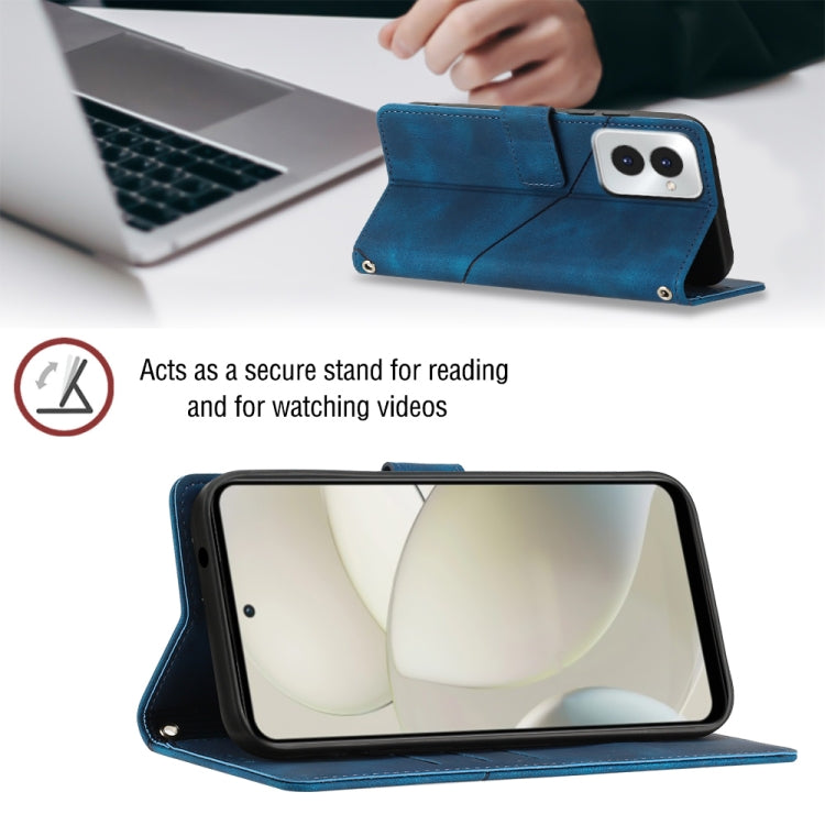 For Motorola Moto G Power 5G 2024 Skin Feel Embossed Leather Phone Case(Blue) - Motorola Cases by PMC Jewellery | Online Shopping South Africa | PMC Jewellery | Buy Now Pay Later Mobicred