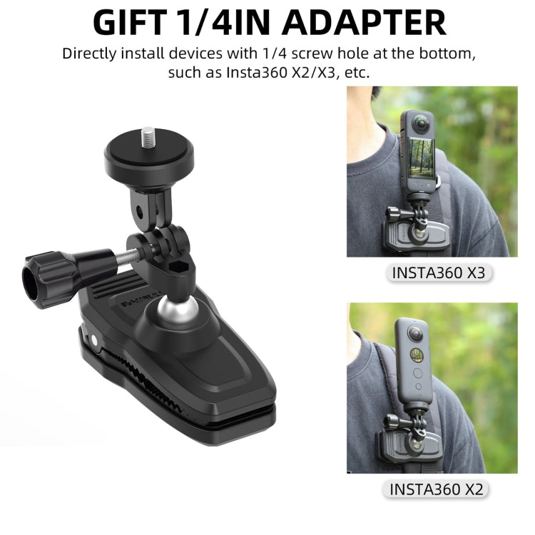 Sunnylife 360 Degree Rotation Swivel Backpack Clip Magnetic Suction Action Camera Mount(Black) - free shipping - PMC TechLife - Order now!