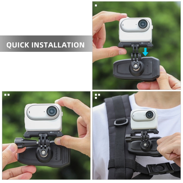 Sunnylife 360 Degree Rotation Swivel Backpack Clip Magnetic Suction Action Camera Mount(Black) - free shipping - PMC TechLife - Order now!