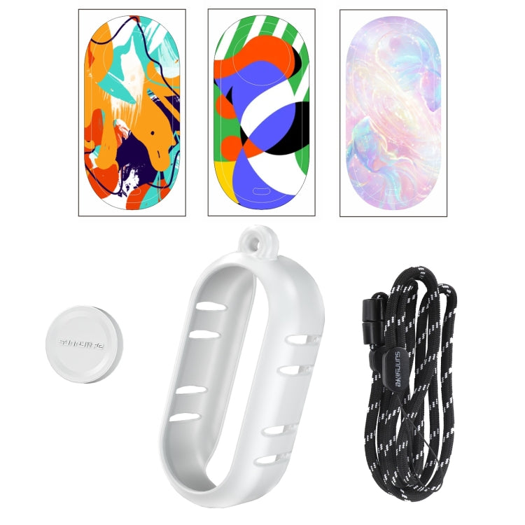 For Insta360 GO 3 Sunnylife Cooling Silicone Case Stickers Skin Wrap Lens Cover with Neck Strap(White) - Case & Bags by Sunnylife | Online Shopping South Africa | PMC TechLife | Buy Now Pay Later Mobicred