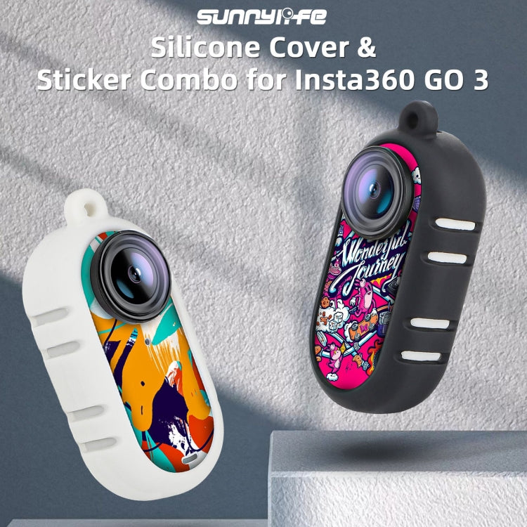 For Insta360 GO 3 Sunnylife Cooling Silicone Case Stickers Skin Wrap Lens Cover with Neck Strap(Black) - free shipping - PMC TechLife - Order now!