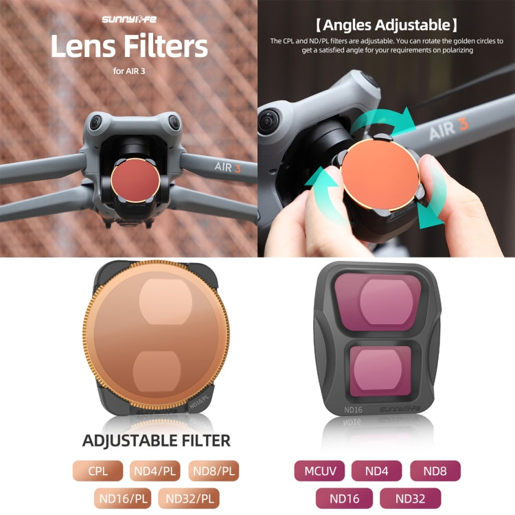 For DJI Air 3 Sunnylife Camera Lens Filter, Filter:ND8 - Lens Filter by Sunnylife | Online Shopping South Africa | PMC TechLife | Buy Now Pay Later Mobicred