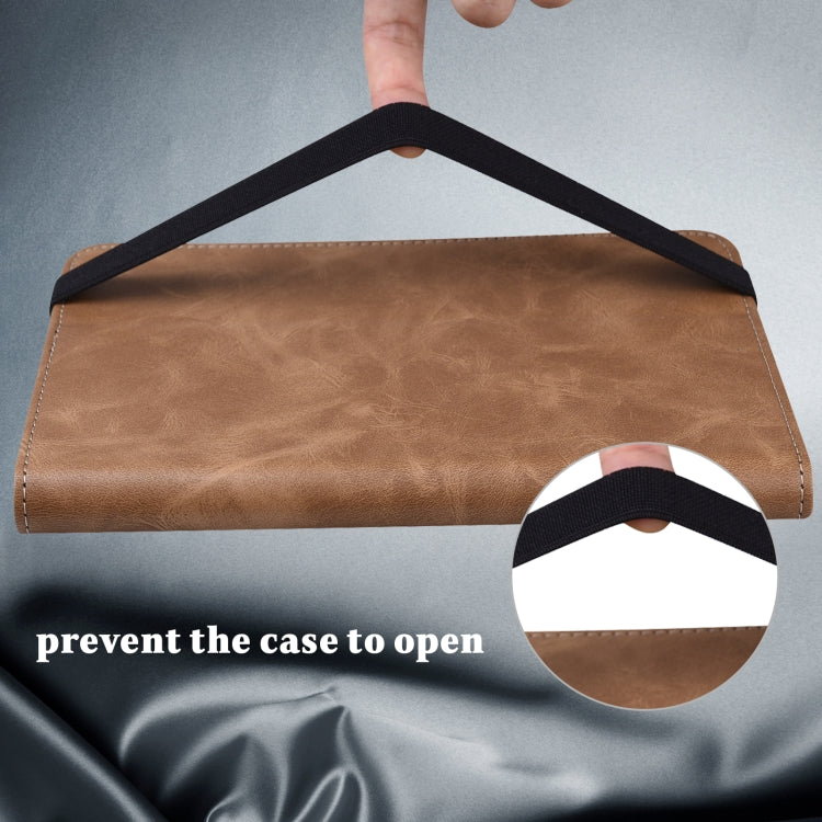 For Lenovo Tab M11 / Xiaoxin Pad 11 2024 Solid Color Stripe Embossed Leather Tablet Case(Brown) - free shipping - PMC Jewellery - Order now!