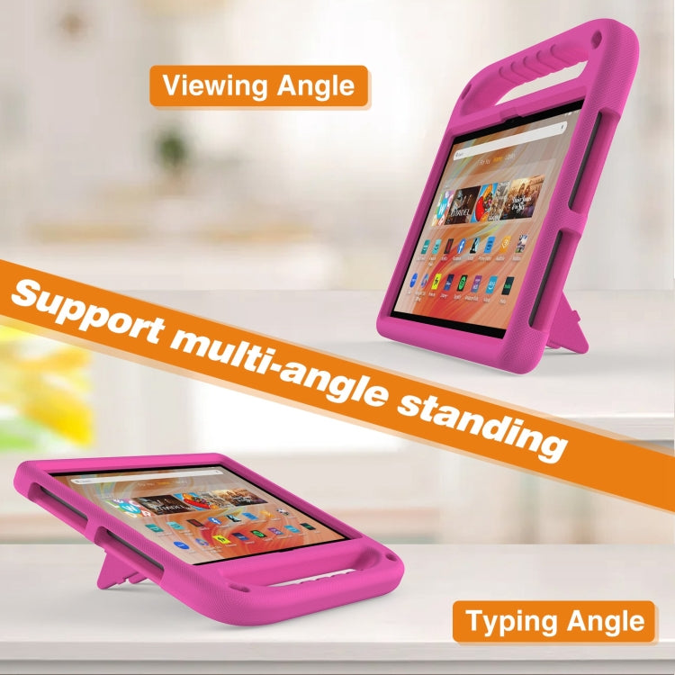 For Amazon Kindle Fire HD 10 2023 Handle EVA Shockproof Tablet Case with Holder(Rose Red) - Amazon by PMC TechLife | Online Shopping South Africa | PMC TechLife | Buy Now Pay Later Mobicred