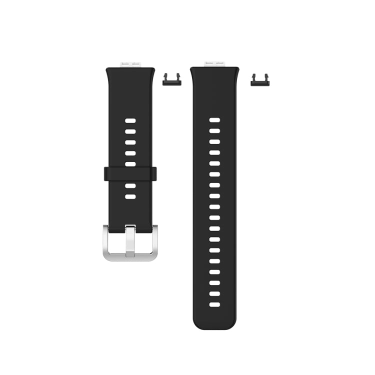 For Huawei Watch Fit Special Edition Silicone Silver Steel Buckle Watch Band(Black) - Watch Bands by PMC TechLife | Online Shopping South Africa | PMC TechLife