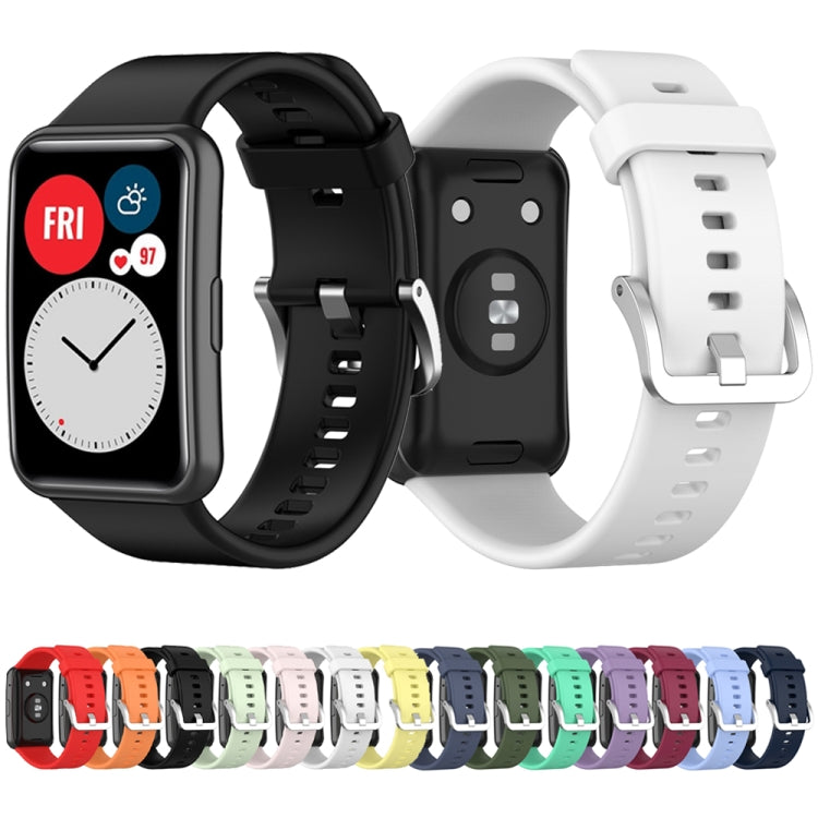For Huawei Watch Fit Special Edition Silicone Silver Steel Buckle Watch Band(Black) - Watch Bands by PMC TechLife | Online Shopping South Africa | PMC TechLife