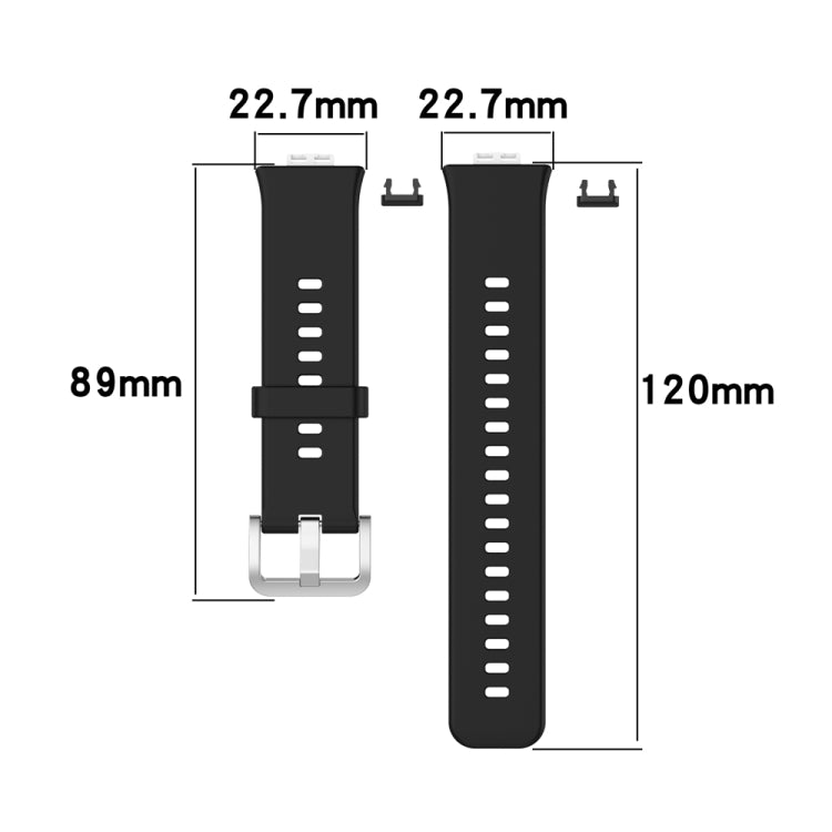 For Huawei Watch Fit Special Edition Silicone Silver Steel Buckle Watch Band(Black) - Watch Bands by PMC TechLife | Online Shopping South Africa | PMC TechLife