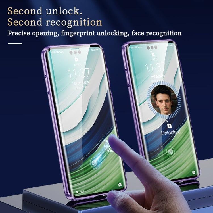 For Huawei Mate 60 Magnetic Double-side HD Tempered Glass Phone Case(Cyan-blue) - Huawei Cases by PMC TechLife | Online Shopping South Africa | PMC TechLife | Buy Now Pay Later Mobicred