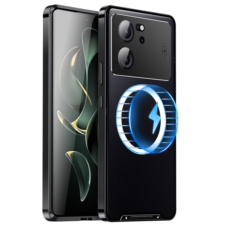 For Xiaomi Redmi K60 Ultra / 13T / 13T Pro Aromatherapy Magnetic Metal Phone Case(Black) - Redmi K60 Ultra Cases by PMC TechLife | Online Shopping South Africa | PMC TechLife | Buy Now Pay Later Mobicred