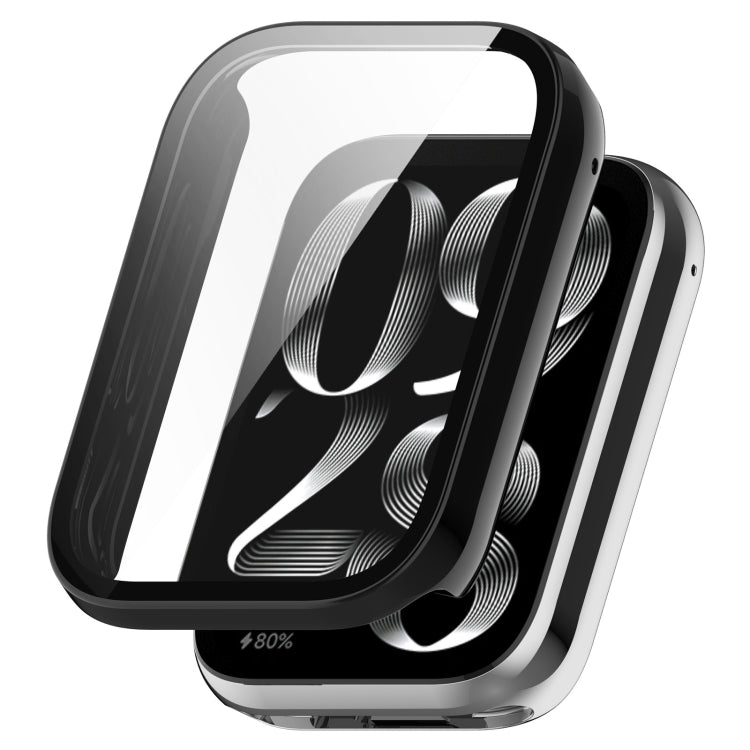 For Xiaomi Mi Band 8 Pro PC + Tempered Glass Film Integrated Watch Protective Case(Black) - Watch Cases by PMC TechLife | Online Shopping South Africa | PMC TechLife | Buy Now Pay Later Mobicred