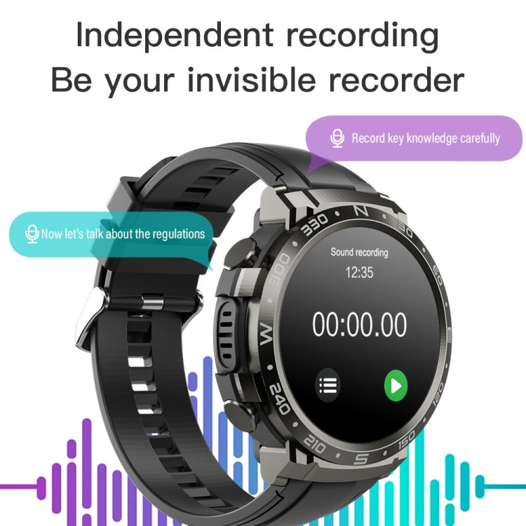 M68 Plus 1.52 inch Round Screen 2 in 1 Bluetooth Earphone Smart Watch, 512MB Memory Support Health Monitoring(Black) - Smart Watches by PMC TechLife | Online Shopping South Africa | PMC TechLife