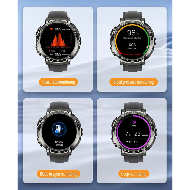 M68 Plus 1.52 inch Round Screen 2 in 1 Bluetooth Earphone Smart Watch, 512MB Memory Support Health Monitoring(Black) - Smart Watches by PMC TechLife | Online Shopping South Africa | PMC TechLife