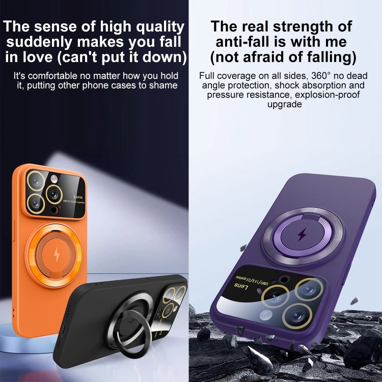 For iPhone 14 Plus Large Window MagSafe Magnetic Holder Phone Case(Sky Blue) - iPhone 14 Plus Cases by PMC TechLife | Online Shopping South Africa | PMC TechLife