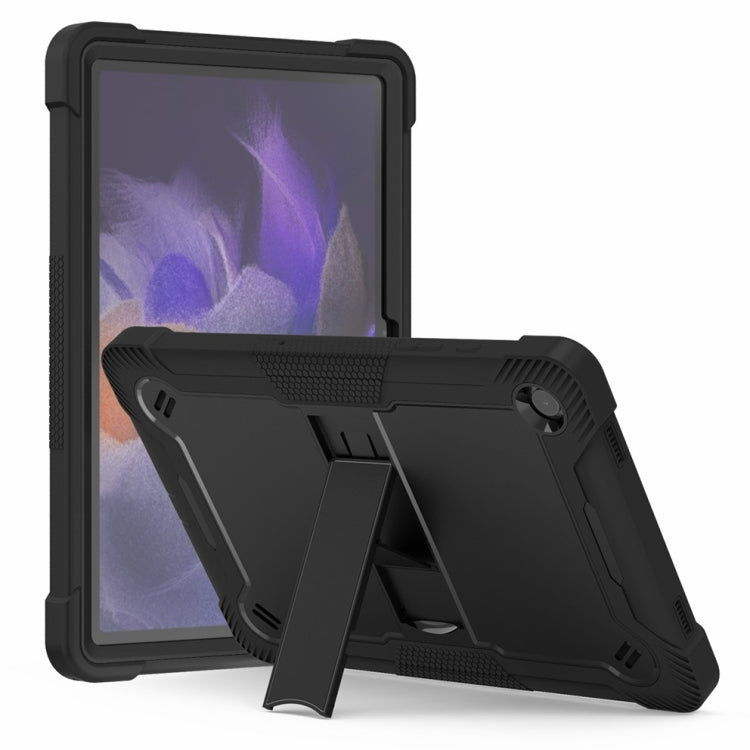 For Samsung Galaxy Tab A9 Shockproof Silicone Hybrid PC Tablet Case with Holder(Black) - Galaxy Tab A9 by PMC TechLife | Online Shopping South Africa | PMC TechLife