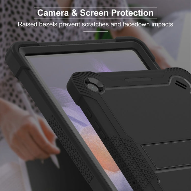 For Samsung Galaxy Tab A9 Shockproof Silicone Hybrid PC Tablet Case with Holder(Black) - Galaxy Tab A9 by PMC TechLife | Online Shopping South Africa | PMC TechLife
