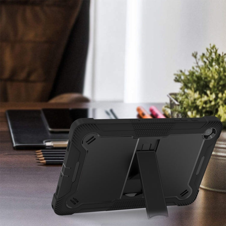 For Samsung Galaxy Tab A9 Shockproof Silicone Hybrid PC Tablet Case with Holder(Black) - Galaxy Tab A9 by PMC TechLife | Online Shopping South Africa | PMC TechLife