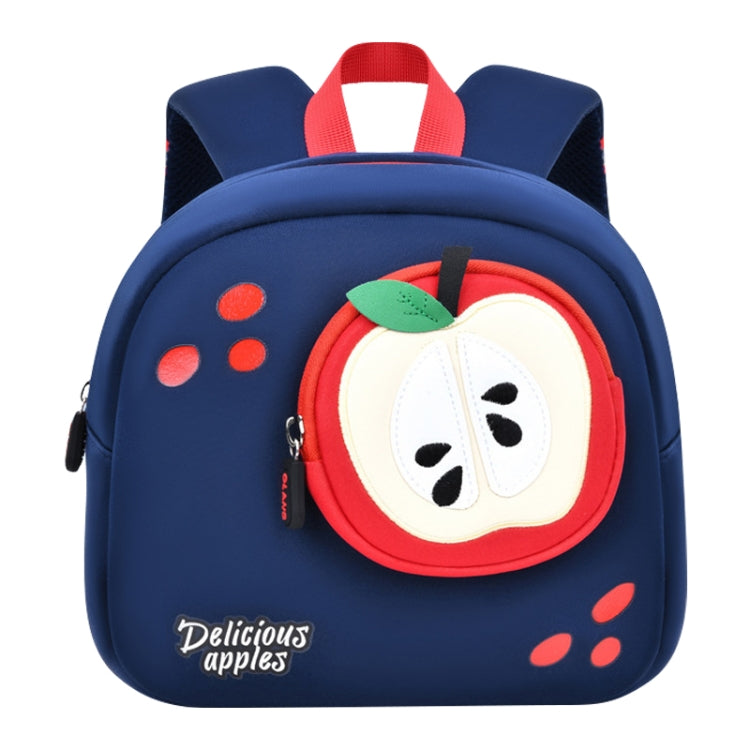 Children Cute Cartoon Anti-Lost Kindergarten School Bag(Royal Blue Apple Medium) - Double-shoulder Bags by PMc TechLife | Online Shopping South Africa | PMc TechLife | Buy Now Pay Later Mobicred