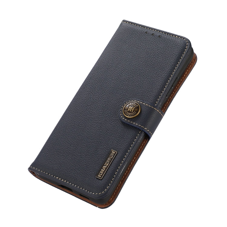 For Sony Xperia 1 VI KHAZNEH Custer Genuine Leather RFID Phone Case(Blue) - Sony Cases by PMC TechLife | Online Shopping South Africa | PMC TechLife | Buy Now Pay Later Mobicred