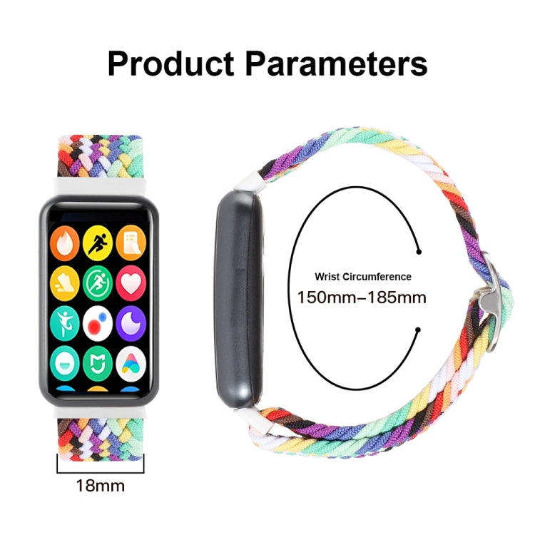 For Xiaomi Smart Band 9 Pro / 8 Pro 18mm Buckle Nylon Braided Watch Band(Red Black) - Watch Bands by PMc TechLife | Online Shopping South Africa | PMc TechLife | Buy Now Pay Later Mobicred