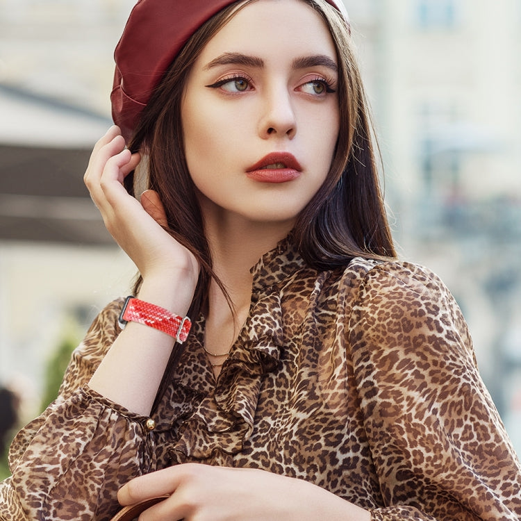 For Xiaomi Smart Band 9 Pro / 8 Pro 18mm Buckle Nylon Braided Watch Band(Red Black) - Watch Bands by PMc TechLife | Online Shopping South Africa | PMc TechLife | Buy Now Pay Later Mobicred
