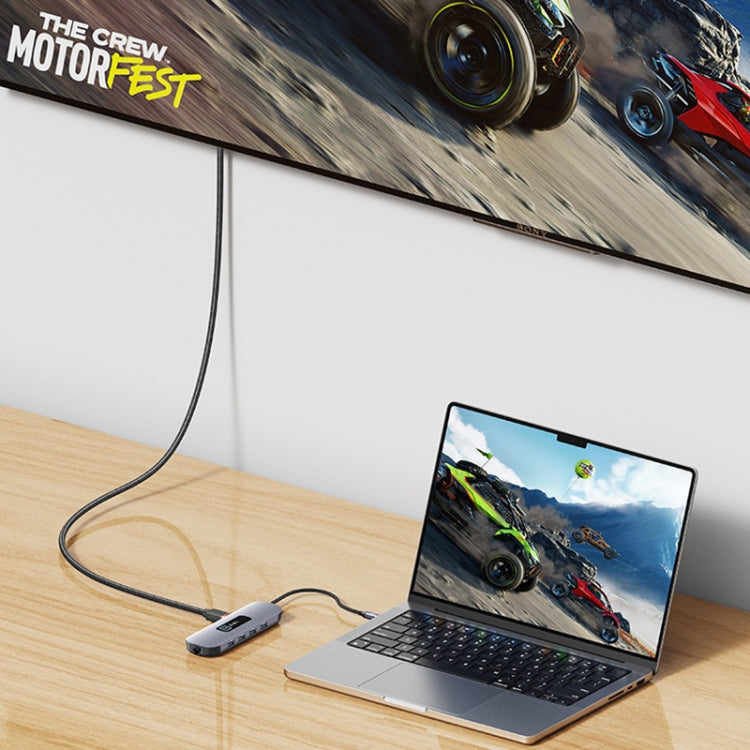 USAMS US-SJ644 PD100W 10 in 1 Aluminum Alloy Multifunctional Type-C HUB with Light(Metal Grey) - free shipping - PMC Jewellery - Order now!