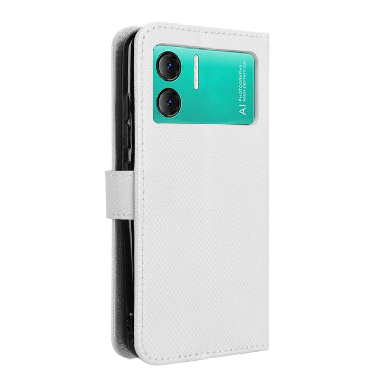For Doogee X98 Diamond Texture Leather Phone Case(White) - Doogee Cases by PMC TechLife | Online Shopping South Africa | PMC TechLife | Buy Now Pay Later Mobicred