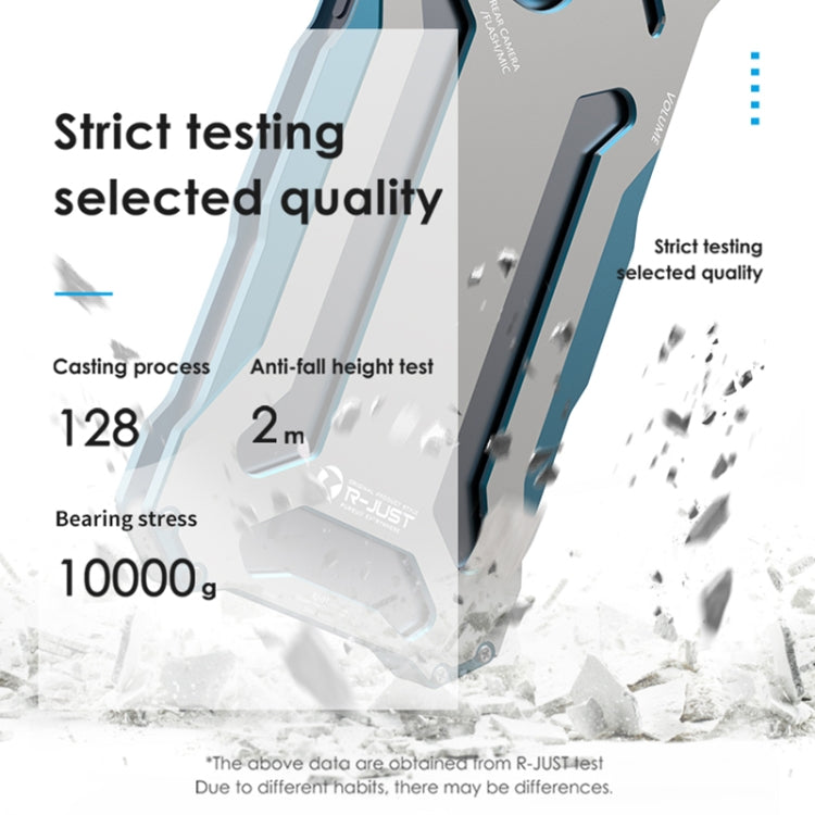 For iPhone 15 Pro R-JUST RJ17 Shockproof Armor Metal Phone Case(Blue) - iPhone 15 Pro Cases by R-JUST | Online Shopping South Africa | PMC TechLife | Buy Now Pay Later Mobicred