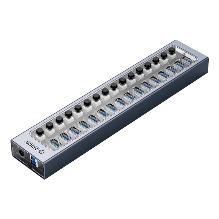 ORICO AT2U3-16AB-GY-BP 16 Ports USB 3.0 HUB with Individual Switches & Blue LED Indicator(AU Plug) - free shipping - PMC Jewellery - Order now!