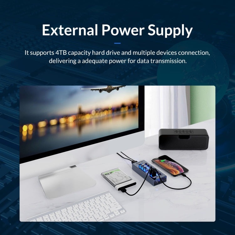 ORICO AT2U3-16AB-GY-BP 16 Ports USB 3.0 HUB with Individual Switches & Blue LED Indicator(AU Plug) - free shipping - PMC Jewellery - Order now!