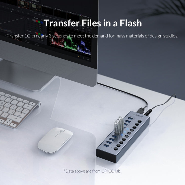 ORICO BT2U3-16AB-GY-BP 16 Ports USB 3.0 HUB with Individual Switches(EU Plug) - free shipping - PMC Jewellery - Order now!