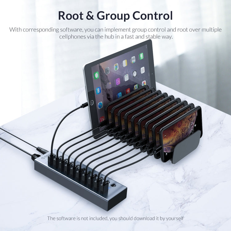 ORICO BT2U3-10AB-GY-BP 10 Ports USB 3.0 HUB with Individual Switches(AU Plug) - free shipping - PMC Jewellery - Order now!