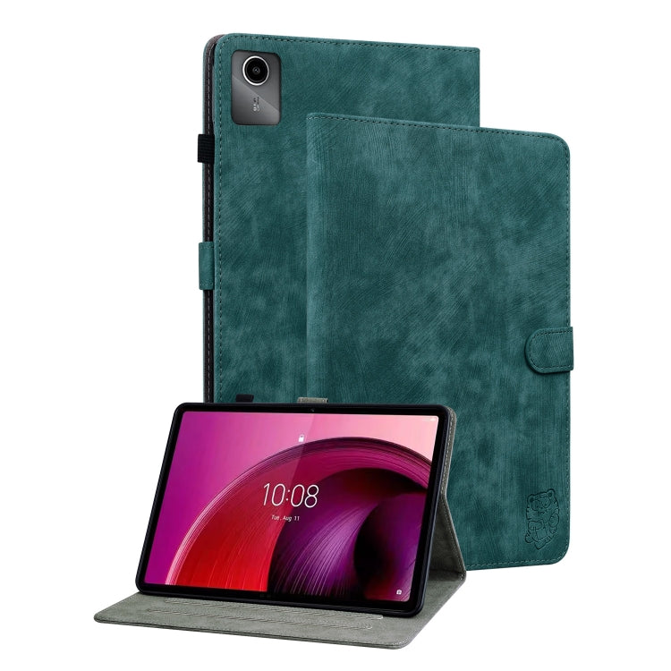 For Lenovo Tab M11/Xiaoxin Pad 11 2024 Tiger Pattern Flip Leather Tablet Case(Dark Green) - free shipping - PMC Jewellery - Order now!