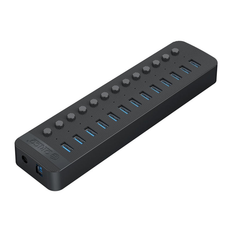 ORICO CT2U3-13AB Plastic Stripes 13 Ports USB 3.0 HUB with Individual Switches, Plug:AU Plug(Black) - free shipping - PMC Jewellery - Order now!