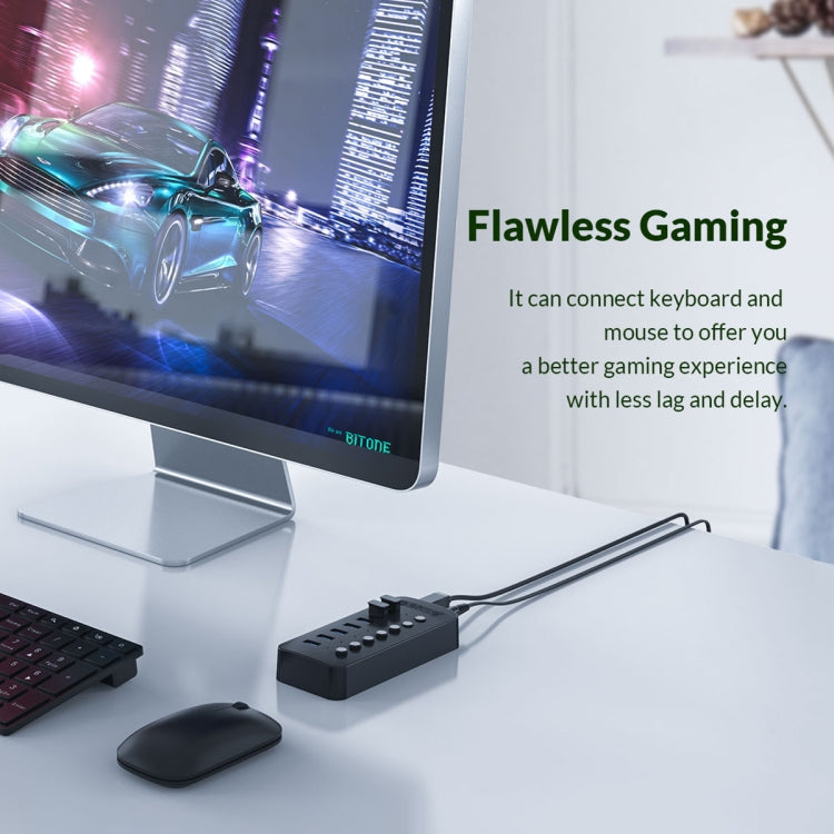 ORICO CT2U3-13AB Plastic Stripes 13 Ports USB 3.0 HUB with Individual Switches, Plug:AU Plug(Black) - free shipping - PMC Jewellery - Order now!