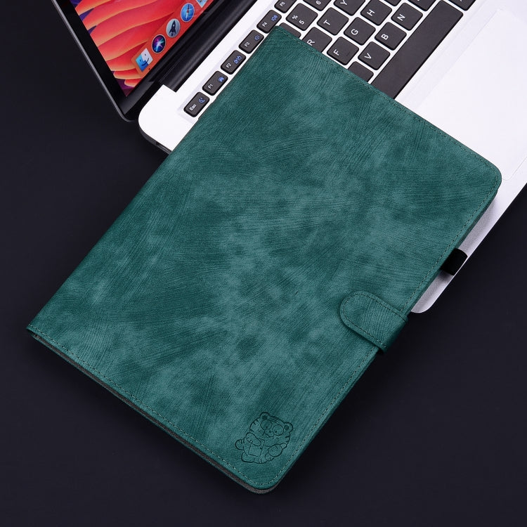 For Honor Pad 9 12.1 Embossed Tiger Pattern Leather Tablet Case(Dark Green) - Honor by PMC TechLife | Online Shopping South Africa | PMC TechLife | Buy Now Pay Later Mobicred