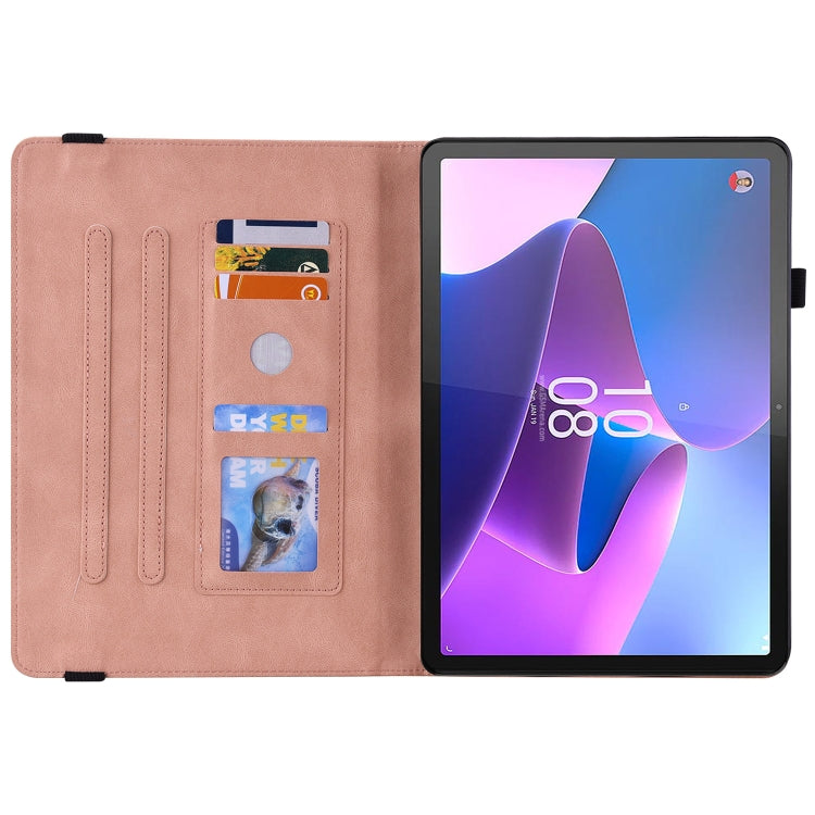 For Lenovo Tab P12 Butterfly Flower Embossed Leather Tablet Case(Rose Gold) - Lenovo by PMC TechLife | Online Shopping South Africa | PMC TechLife | Buy Now Pay Later Mobicred