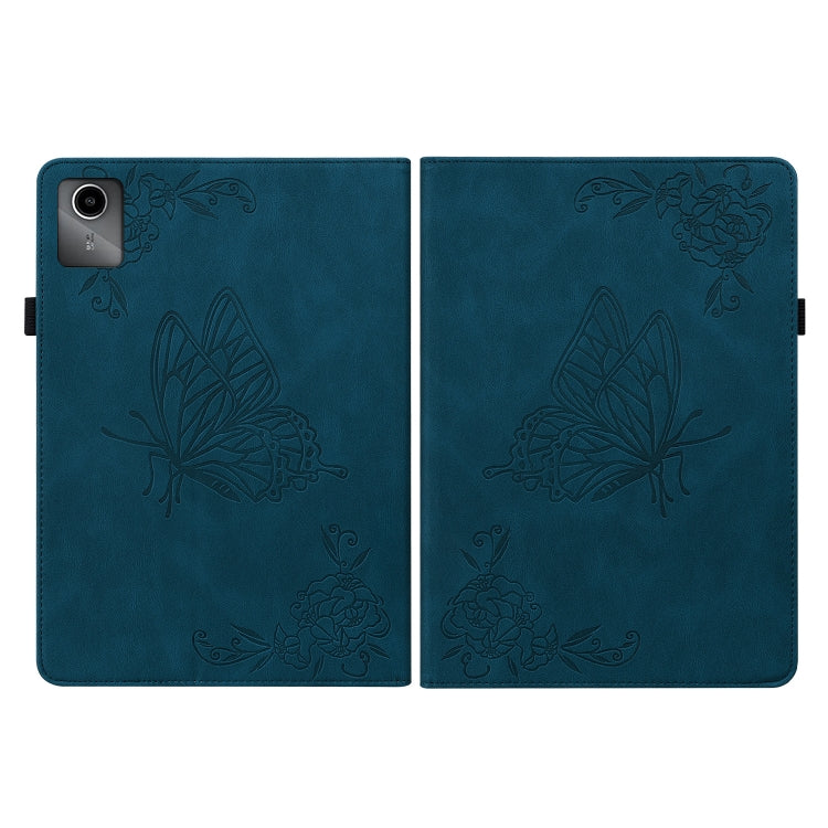 For Lenovo Tab M11/Xiaoxin Pad 11 2024 Butterfly Flower Embossed Leather Tablet Case(Blue) - Lenovo by PMC Jewellery | Online Shopping South Africa | PMC Jewellery | Buy Now Pay Later Mobicred