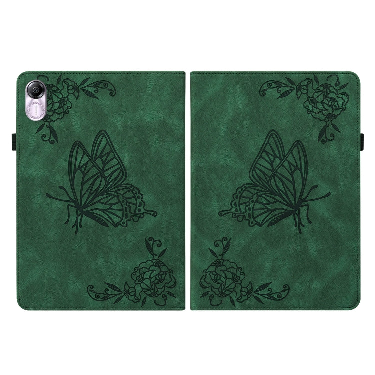 For Honor Pad X8 Pro/X9 Butterfly Flower Embossed Leather Tablet Case(Green) - Honor by PMC TechLife | Online Shopping South Africa | PMC TechLife | Buy Now Pay Later Mobicred