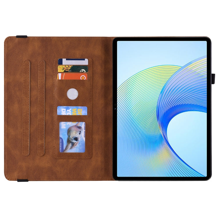For Honor Pad X8 Pro/X9 Butterfly Flower Embossed Leather Tablet Case(Brown) - Honor by PMC TechLife | Online Shopping South Africa | PMC TechLife | Buy Now Pay Later Mobicred