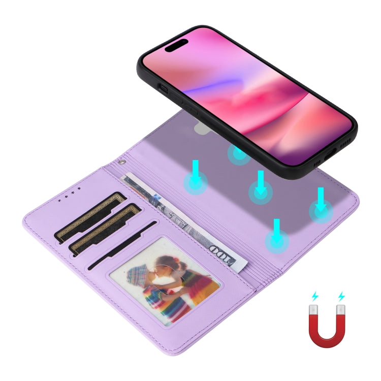 For iPhone 16 BETOPNICE BN-005 2 in 1 Detachable Imitate Genuine Leather Phone Case(Light Purple) - iPhone 16 Cases by BETOPNICE | Online Shopping South Africa | PMC TechLife | Buy Now Pay Later Mobicred